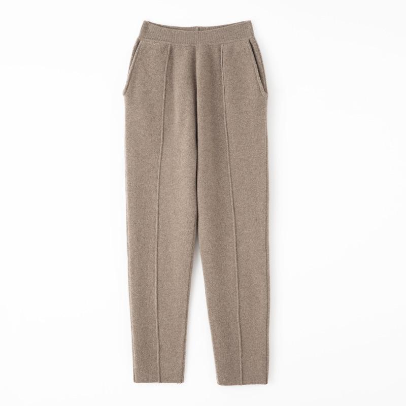 レディース パンツ 秋冬 羊毛 ニットパンツ 加厚 ニット ロングパンツ スリム ストレート 高腰 コーン型 ワイドパンツ テーパードパンツ ロブパンツ カジュアル ペタンコ 小柄 脚長 ミディム 通勤 普段使い 厚手 暖か 微弾力 純色 気質 コットン｜LiLishop6