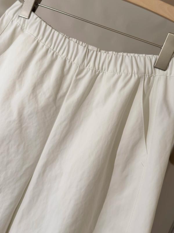 レディース 夏 九分 コットン風 薄手 切り替え ワイドパンツ 通勤 普段使い 軽量 伸縮性 吸湿速乾 ハイウエスト 気質 スタイル ブラック ホワイト ビッグシルエット コルセット シルエット