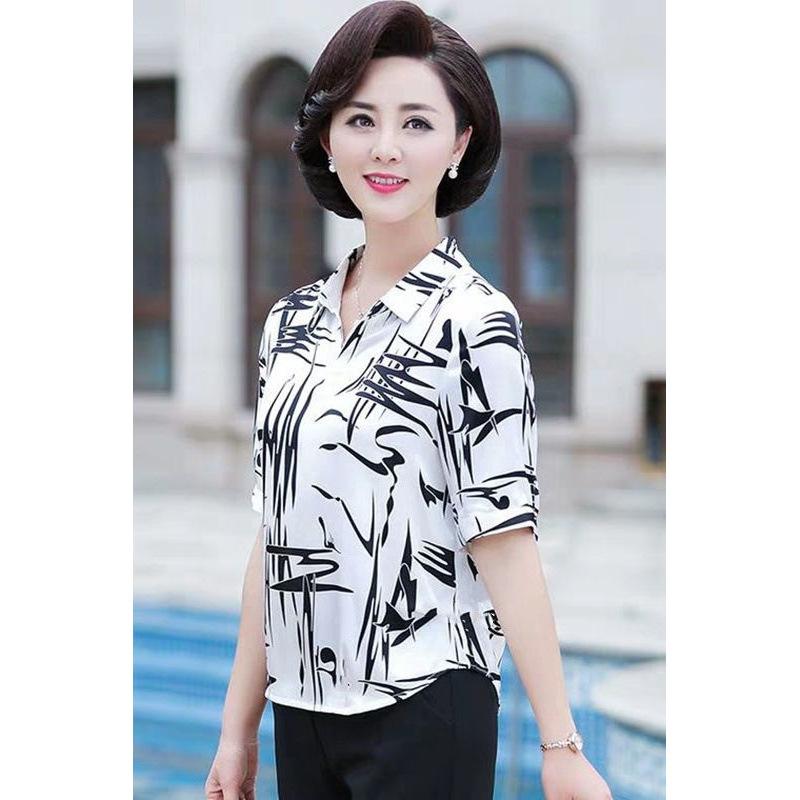 Tシャツ 女性用 中年 夏 短袖 シャツ 雪? トップス 切り替え 立領 ゆったり 接触冷感 ポリエステル 白 都市 通勤 気質 吸湿速乾 軽量 爽やか 普段使い