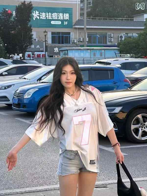 Tシャツ レディース 短袖 無領 メッシュ トップス ゆったりシルエット 街頭カジュアル 吸湿速乾 免?加工 銀青色 銀ピンク ネイビー ホワイト ブラック カモフラージュ 春夏 軽量 再生繊維 潮流スタイル 普段使い 通勤対応 接触冷感