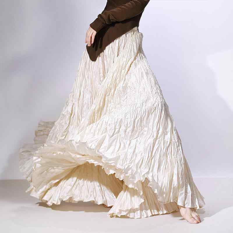 半身スカート 女性用 通勤風 春夏 ロングスカート 大きめフレア プリーツ シルク調 再生繊維 微弾性 垂れ感 気質 シンプル ラフスタイル 墨緑 深灰 グレー系 ピンク系 青緑 水色 紫系 赤茶 ブラウン ピンク 赤 ブラック ホワイト ベージュ 純色 4,884円