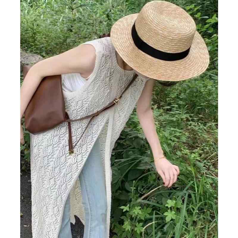 ワンピース レディース 春夏 ロング丈 無袖 ワンピース 切り替えデザイン 丸首 ゆったり腰回り 切り抜き 透け感 涼しい 接触冷感 ポリエステル混 ホワイト ブラック ベージュ ブルー ピンク 均一サイズ 日韓カジュアル ビーチリゾート バカンス ゆっ