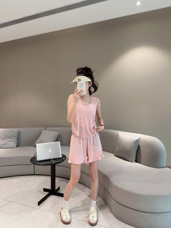レディース モダール キャミソール ショートパンツ セット 夏 薄手 無地 ゆったり スリム ルームウェア 接触冷感 吸湿速乾 緑 ブラウン デニムブルー イエロー ブラック ピンク ホワイト ライトブルー グレーグリーン ベージュ カフェオレ ダークグ