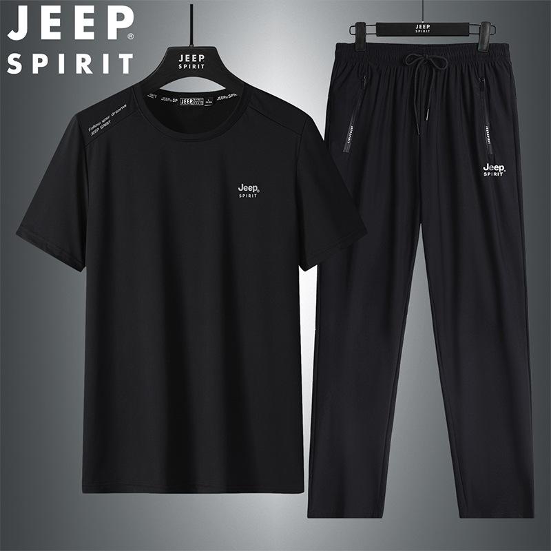 メンズ スポーツ セットアップ 短袖 Tシャツ ロングパンツ 速乾 伸縮性 直筒 シルエット 軽量 ナイロン 混 ブラック グレー ブルー グリーン 夏 普段使い 旅行 アウトドア 通勤 トップス ボトムス ルームウェア カジュアル ファッション コーデ