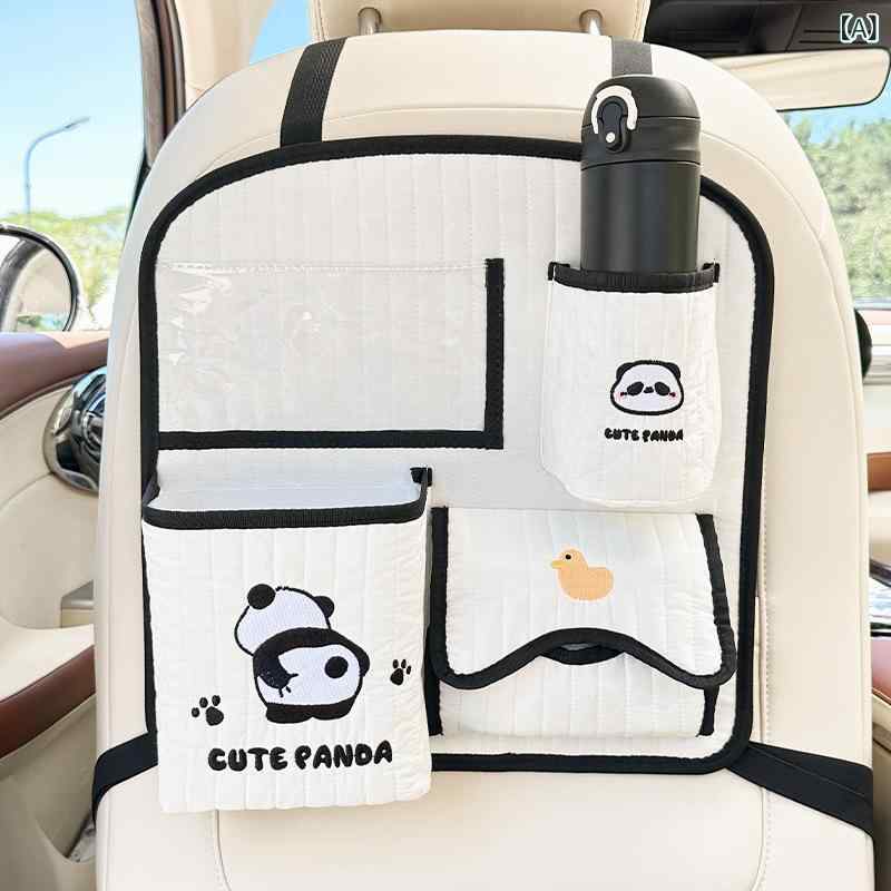 カー収納バッグ かわいい動物柄 布製 多機能 大容量 車内 座席背面 ハンギング式 車載 ゴミ箱 クイルディング加工 調節可能 ユニバーサルフィット 子供用 ペット用品 4,664円