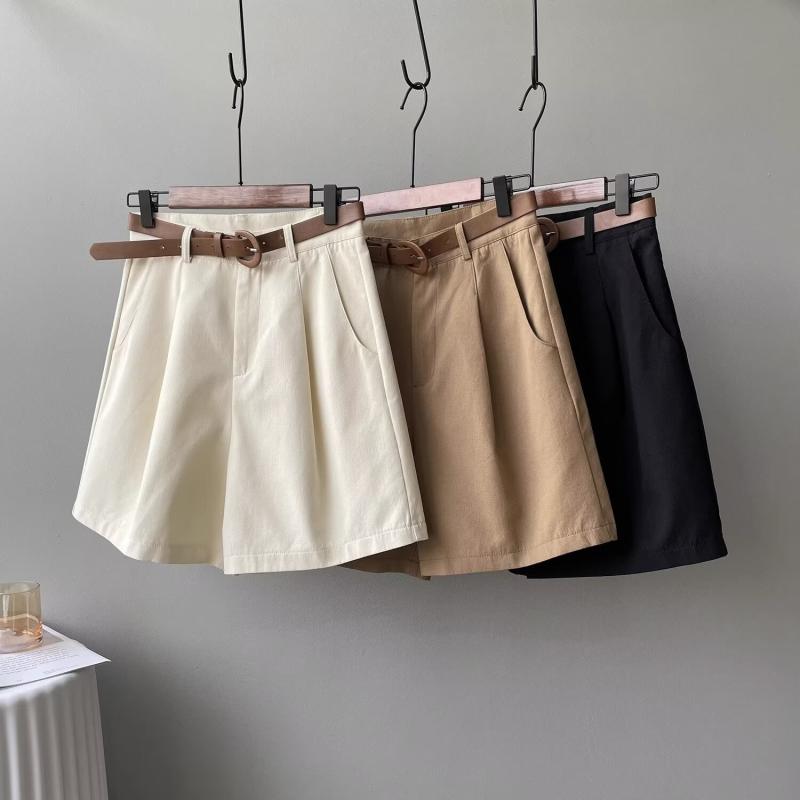ショートパンツ 女性用 夏 春夏 高腰 スリム 薄手 ストレート ワイドレッグ Aライン 大きいサイズ 綿 ポリエステル コットン ベージュ 白 黒 ボタン ノーストレッチ 免? ゆったり 快適 軽量 通勤 普段使い アウトドア コーデ デイリー ファッ