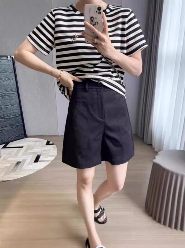 レディース 夏 ショートパンツ 高腰 ワイドレッグ 涼しい ?? 素材 白色 ・柑其色 黒 通勤 スタイル 気質 直筒 微弾 口袋 デザイン 軽量 快適 普段使い 5分丈 中厚 ポリエステル 95%以上 ?? ピエス 加工 4,799円