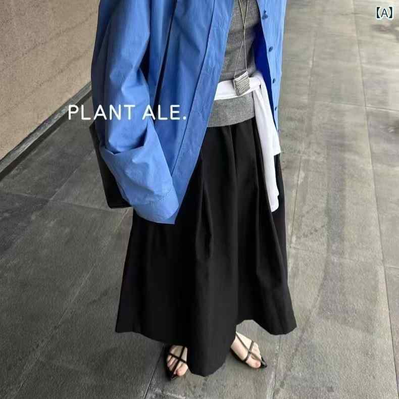 スカートパンツ レディース 春夏 大きめフレア 七分丈 コットン ジャカード 無弾性 グレー 黒 日韓スタイル 快適カジュアル ゆったりシルエット ワイドパンツ プリーツ加工 日常使い 通勤 デイリー