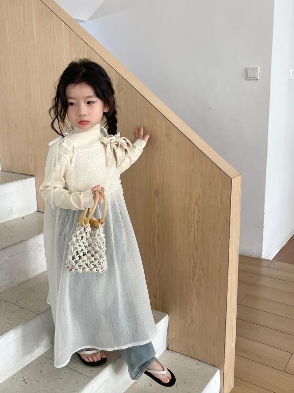 女の子 ワンピース 吊帯 連衣裙 プリンセススカート 綿 素材 波点 柄 かわいい 洋気 デザイン 女の子 子供服 夏 春夏 シーズン 純色 トップス レイヤード スタイル 女の子 ドレス 女の子 スカート 女の子 服 女の子 トップス 女の子 インナー