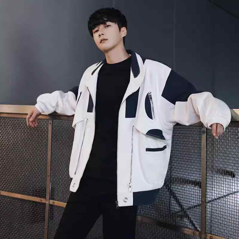 メンズ 秋冬 ジャケット コート 牛仔 デニム ワイド ルーズ 韓国風 野球服 スタジャン コットン 綿 素材 耐摩耗 白色 春夏 秋冬 通勤 普段使い アウトドア 軽量 伸縮性