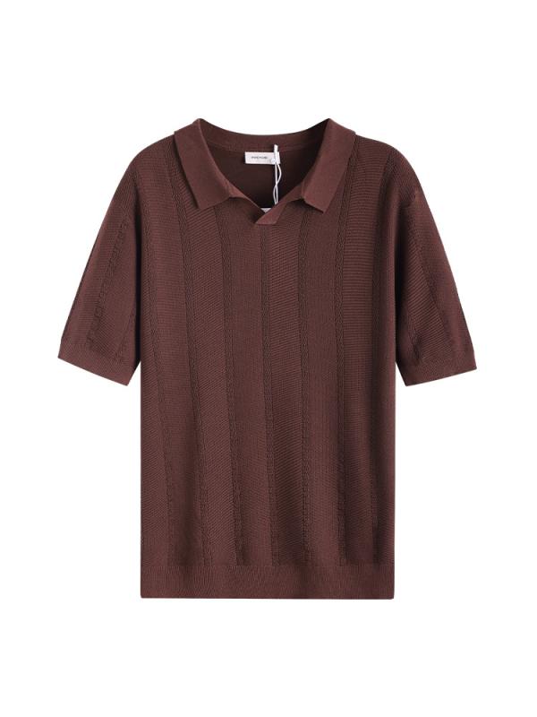 メンズ ポロシャツ 短袖 男性用 翻領 Tシャツ 男款 ビジネス 休? ポロ メンズウェア 軽熟 休? スタイル 合体型 条紋 ?案 水洗 加工 普通 厚さ 夏季 適合 透気性 機洗可能 色牢度 高 青年 中青年 適用 開・楷 詳細 V型 翻領 黒 白 宝