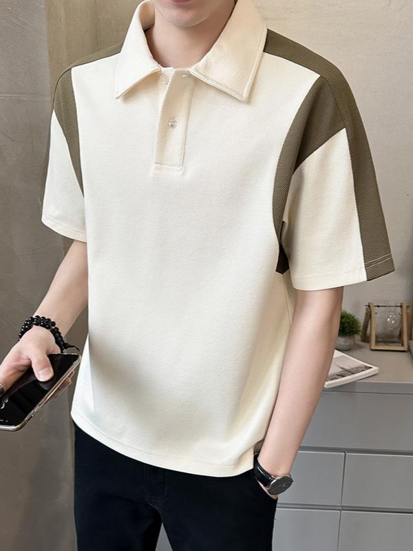 Poloシャツ メンズ 短袖 高級感 夏 軽熟 休? ?松 切り替え 綿混紡 透気 洗濯機可 耐摩耗 高弾性 免? 色牢度高 開・楷 杏 黒 緑