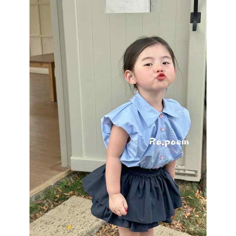 女の子 夏服 セットアップ 花柄 トップス スカート ショートパンツ 単排ボタン 花苞袖 短袖 綿素材 柔らかい 純色 3-8歳 かわいい 韓流スタイル 日常使い 通気性 軽量 動きやすい 夏向け 子供服 トップス スカート セット 女児 ファッション