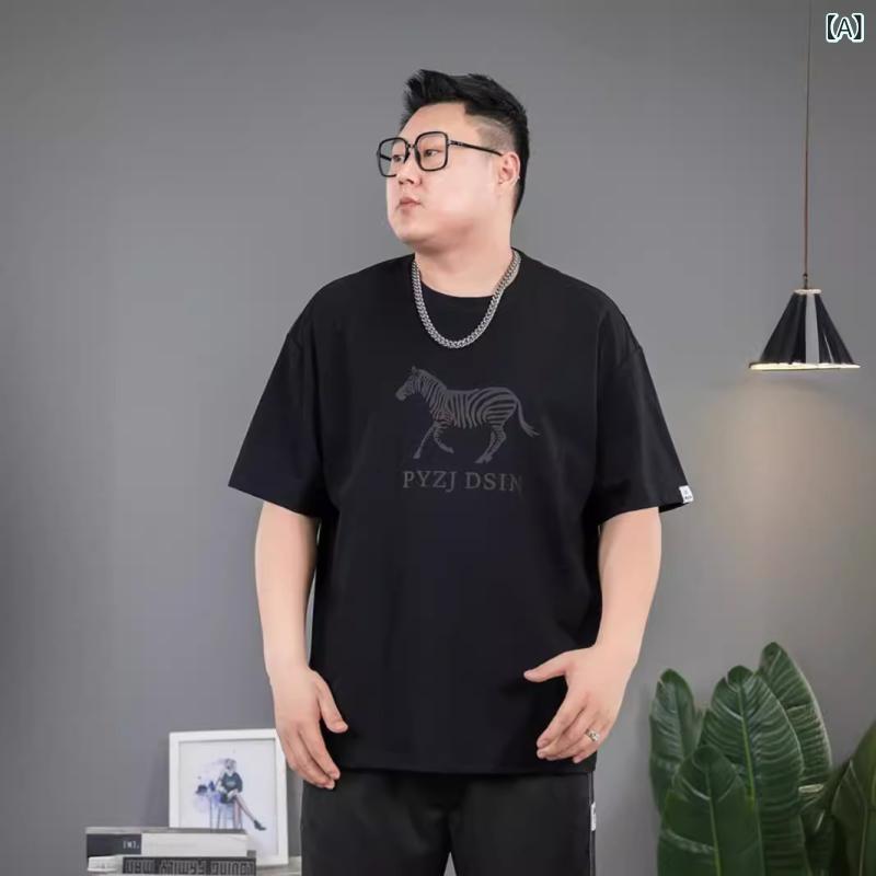 メンズ Tシャツ 短袖 丸首 大きいサイズ ゆったり 夏 薄手 綿 吸湿速乾 黒 白 基礎 シンプル 男性用 トップス 肥満体型 対応 軽量 普段使い 通勤 ストリート ファッション ビッグシルエット 涼しい 快適 ラフ コーデ