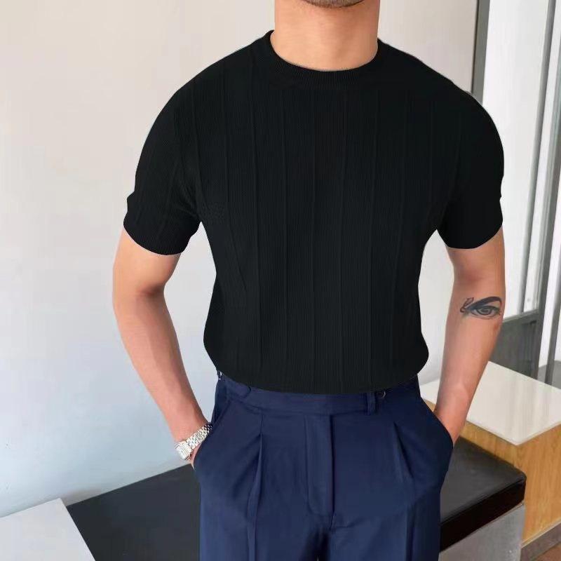 メンズ Tシャツ 半袖 丸首 ゆったり フィット ニット トップス ユニセックス 綿混 ポリエステル 純色 無地 デザイン 春夏 夏季 春 季節 白色 黒 灰 色 杏 色 ブルー カラー 選択 可能 サイズ M L XL XXL XXXL 対応 休? ス