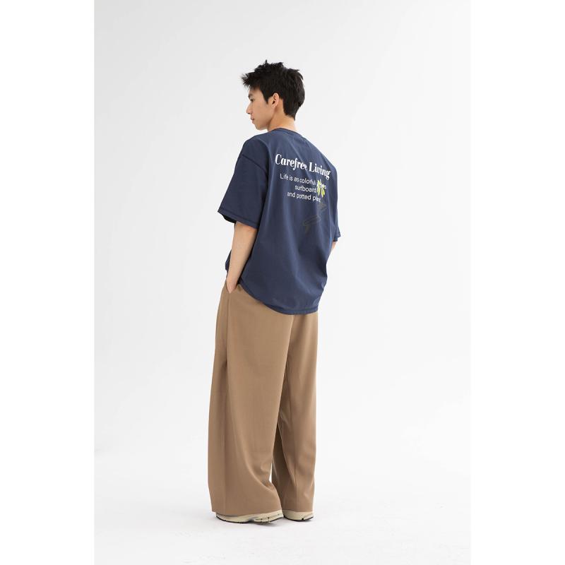 メンズ ズボン 男性用 ワイドパンツ ストレートパンツ ロングパンツ ミドルウエスト ストレートレッグ ビジネスカジュアル ゆったりシルエット 化繊混紡 ポリエステル 透気性 耐久性 ポケット かき 黒 春秋 オールシーズン 青少年向け 青春スタイル 日 6,046円