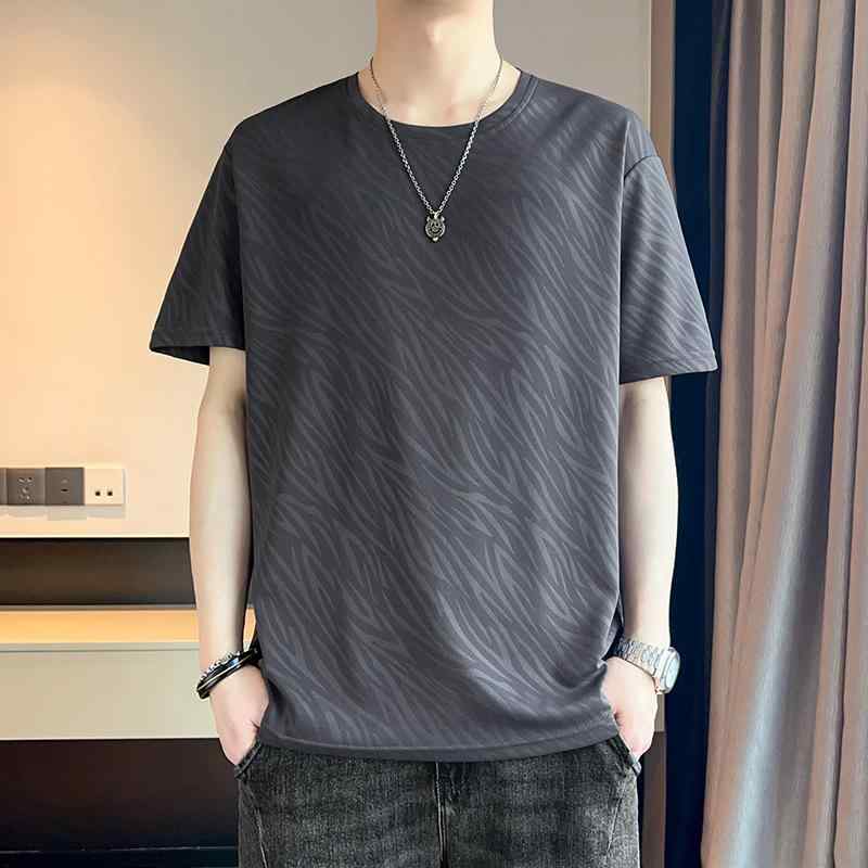 Tシャツ メンズ 青少年 短袖 無地 条紋 網目 インナー 涼しい 学生服 夏服 薄手 黒 紺 グレー 花柄 動物柄 ポリエステル 混紡 ゆったり トップス ユニセックス 休日 学校 軽量 吸収速乾 花卉プリント 植物モチーフ