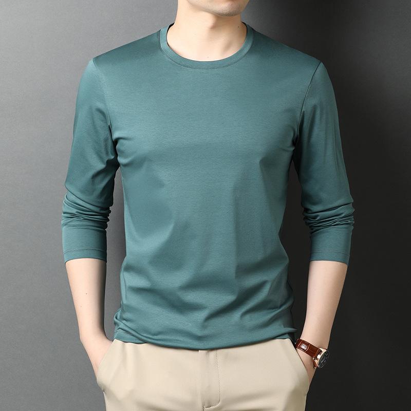長袖Tシャツ メンズ 春季 秋季 シンプル トレンド 丸首 プルオーバー 青年 インナー トップス 直筒 シルクコットン 無地 白色 黒 グレー 日常 都市 スタイル 6,557円