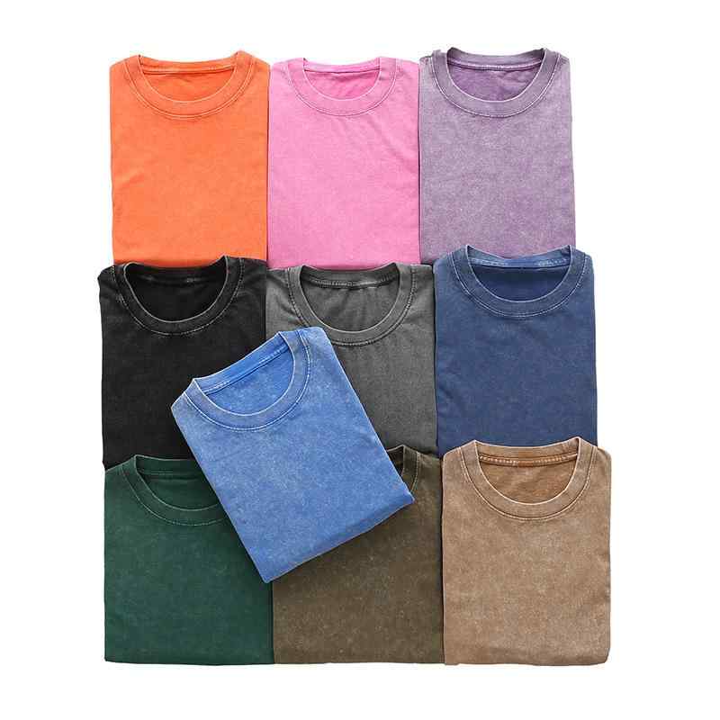 メンズ Tシャツ 短袖 綿 230g ヘビーウェイト ヴィンテージ風 水洗 復古 ワックス染め 落肩袖 ゆったり トップス 半袖 夏 春 抗菌 吸湿速乾 黒 グレー ピンク 緑 軍緑 紺 ベージュ 紫 茶 オレンジ 休?