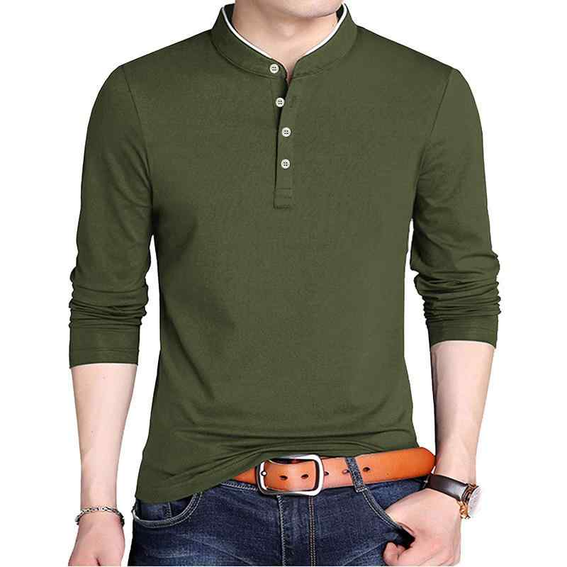 メンズ Tシャツ 長袖 純色 修身 綿混紡 切り替え 立領 セットアップ 日常 ビジネス 青年 秋冬 白 黒 灰 軍緑 酒紅 宝藍 軽量 伸縮性 通勤 普段使い カジュアル トップス シャツ ニット トップ
