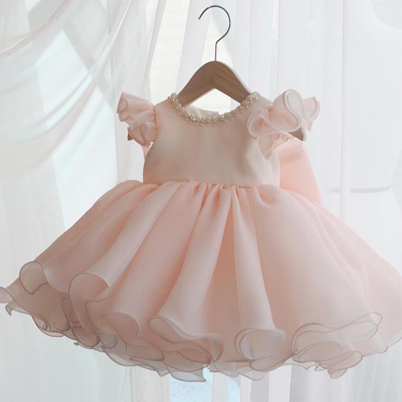 女の子 ワンピース ドレス 礼服 プリンセスドレス かわいい 女児 連衣裙 花柄 褶? 化繊混紡 ポリエステル 麻 ライニング プリンセス スタイル かわいい 要素 白色 ピンク 3-8歳 80-160cm オールシーズン