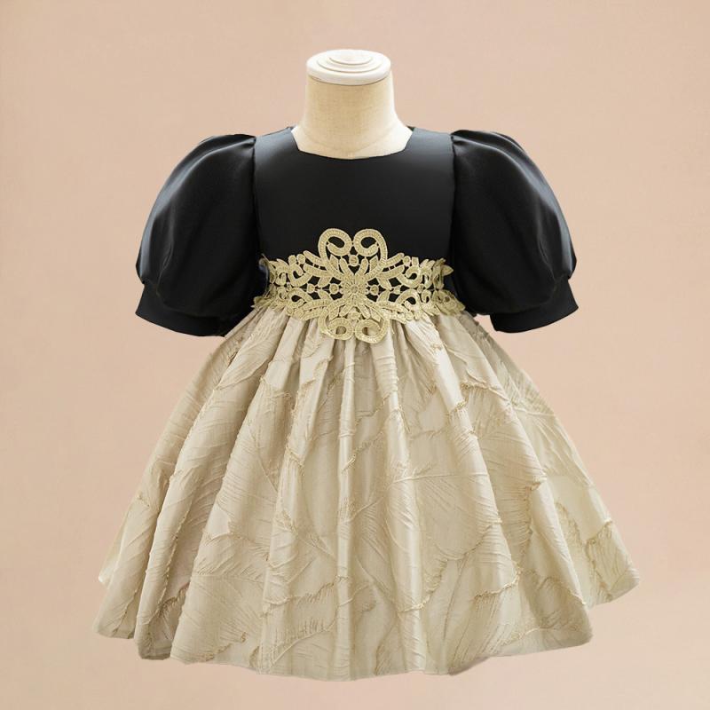 女の子 ワンピース 礼服 プリンセスドレス 蝶結び 子供 パーティー ドレス 香?色 コットン混紡 ポリエステル チュール プリンセス 欧米風 プリーツ加工 コート加工 剪毛加工 酵素洗い 春秋 夏 秋 冬 オールシーズン ベビー キッズ 女の子用 誕生