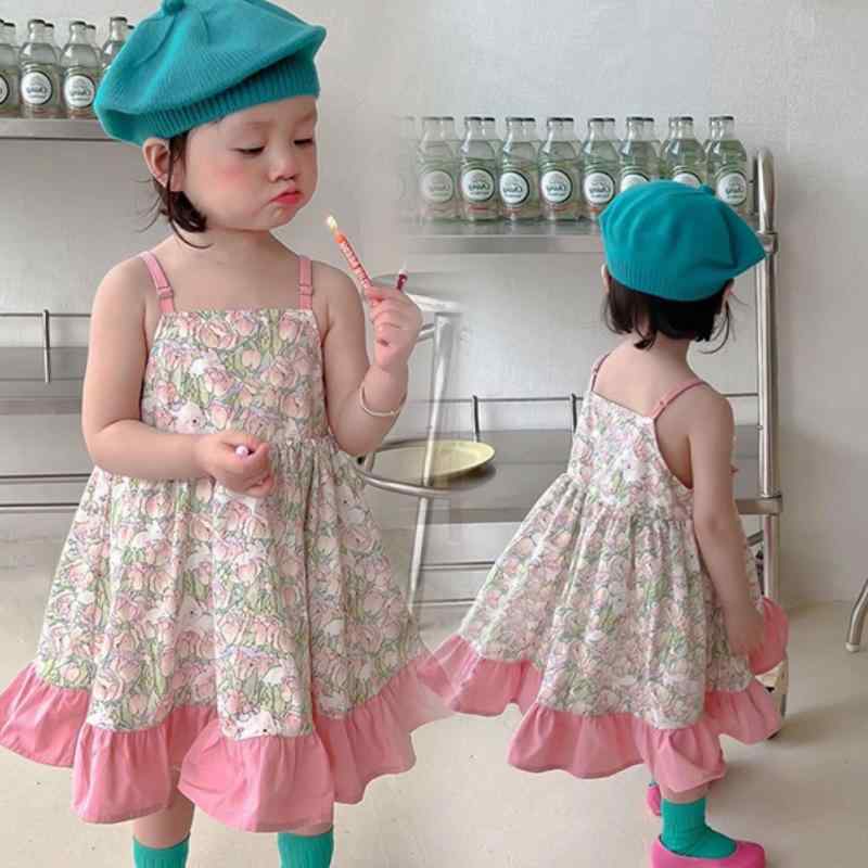 お嬢さん 衣裳 ちびっ子服 3-8歳 夏 春夏 連衣裙 荷叶辺 吊り帯 スコート A字 花柄 綿 延性のある 愛くるしい 短袖 花 柄 お嬢さん 御召しもの 夏服 綿織物 原料品 口さかしい ガーリー 御花 刷り上げる お嬢さん用 童装 夏物 ホンブルグ帽 手当たり 花柄ひな形 女(x200)