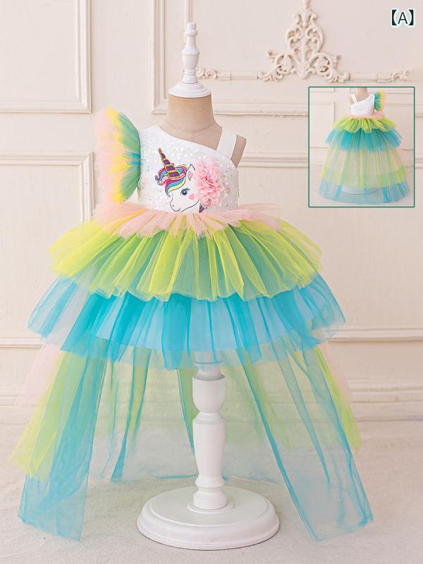 女の子 ワンピース プリンセスドレス キッズ 礼服 コットン混紡 ポリエステル繊維 コットン ライニング 花辺 蝶ネクタイ 褶?加工 コーティング加工 剪毛加工 酵素洗い グリーン ヨーロッパスタイル オールシーズン パーティー用 コスプレ用 かわいい