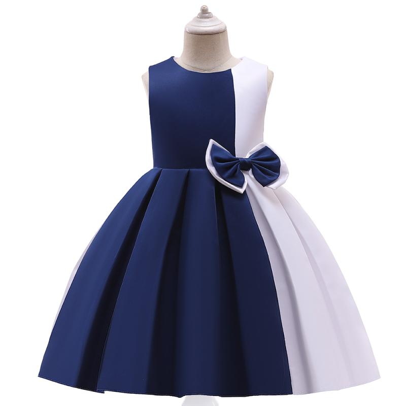女の子 ワンピース 子供 礼服 蝶結び プリンセスドレス ピンク系 ネイビー グリーン 綿混紡 ポリエステル コットン ライニング プリーツ加工 コーティング 剪毛 酵素洗い かわいい ピンカラー ヨーロピアンスタイル 3-8歳 110-150cm オー