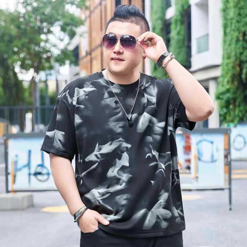 メンズ Tシャツ 半袖 丸首 ゆったり 綿 素材 ストライプ 柄 タイダイ 染め 夏 春夏 秋 黒 ・柑其 ライトブルー 透気 吸湿 排汗 機能 ストリート スタイル 日常 休? シーン 大きいサイズ 薄手 軽量 涼しい