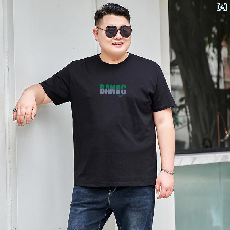 メンズ Tシャツ 短袖 大きいサイズ ゆったり トップス 綿 精梳棉 透気性 印花 幾何学柄 丸首 無地 黒 白 グレー 赤 紺 緑 茶 夏 オールシーズン 軽熟 休? 打底 男 成人 都市 24-35歳