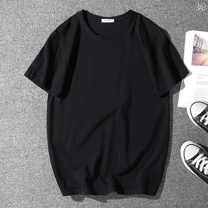 メンズ Tシャツ 短袖 全棉 綿100% 大きいサイズ ゆったり ワイド シルエット ルーズフィット プレーン 無地 丸首 セットインスリーブ 立体裁断 プリント 染色 加工 通気性 吸湿速乾 夏用 通勤 普段使い 黒 白 グレー グリーン