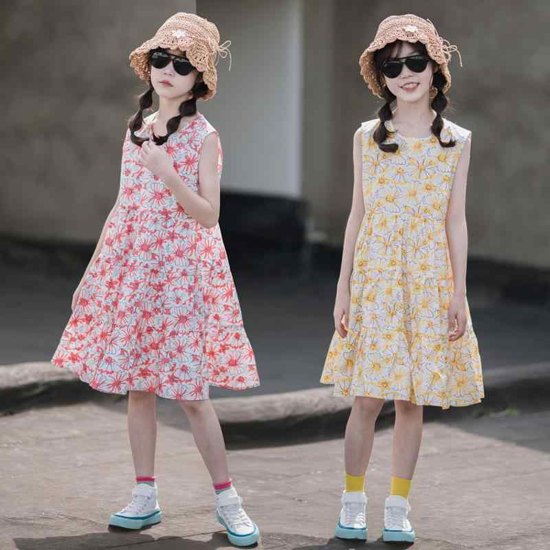 女の子 用 ワンピース 夏 2024 年 新作 子供 用 夏物 花 柄 ワンピース 中高生 向け 夏服 薄手 ケーキ ドレス トレンド