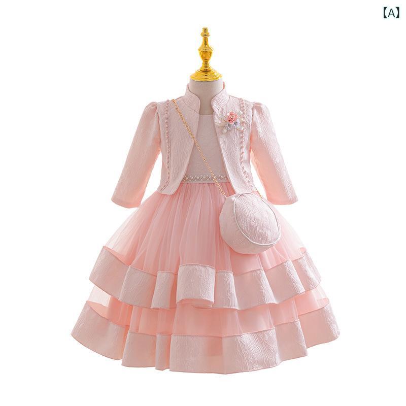 クロス ボーダーの 新型 三 点 セットの 女の子の ワンピースの 結婚式の 子供の お姫様の スカート