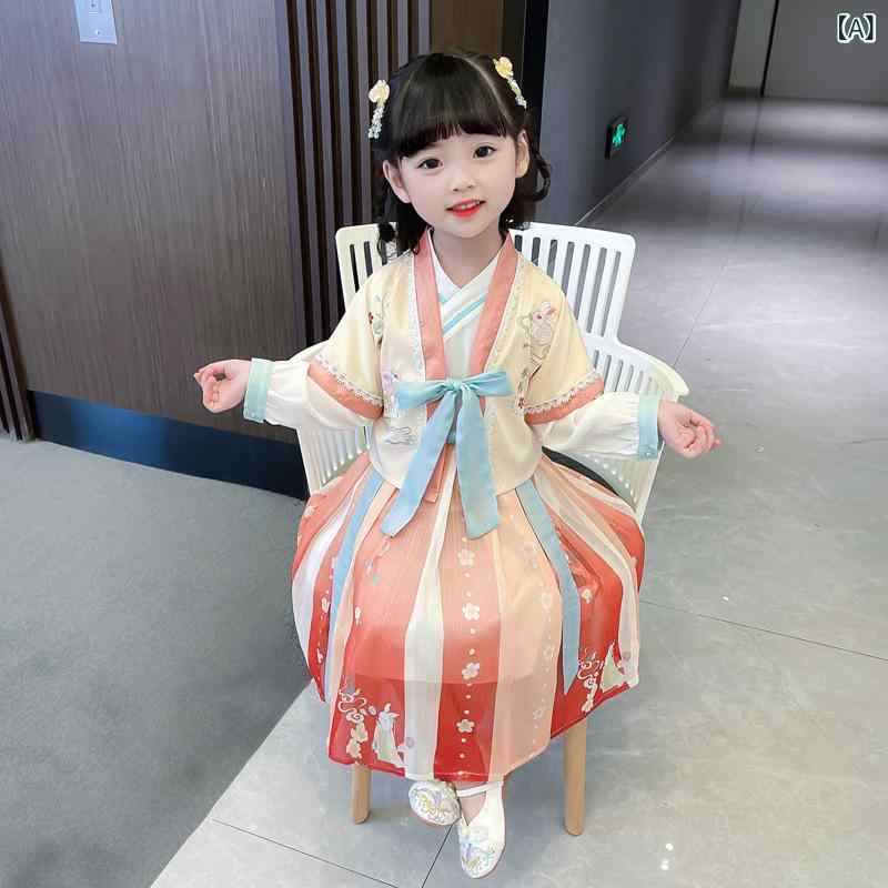 女の子の 漢 服 春秋 服 子供の パジャマの スカートの 中国 風の 女の子の 唐 服の ワンピースの 赤ちゃんの超 仙の 時代の 服の スーツ