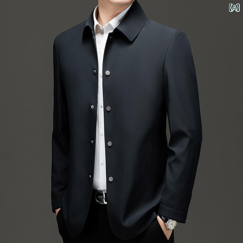 雅 戈 2025 春の 新型 高級 襟 付き 薄い ジャケット 中年の お父さん 男性 カジュアル コート 春秋 タイプ