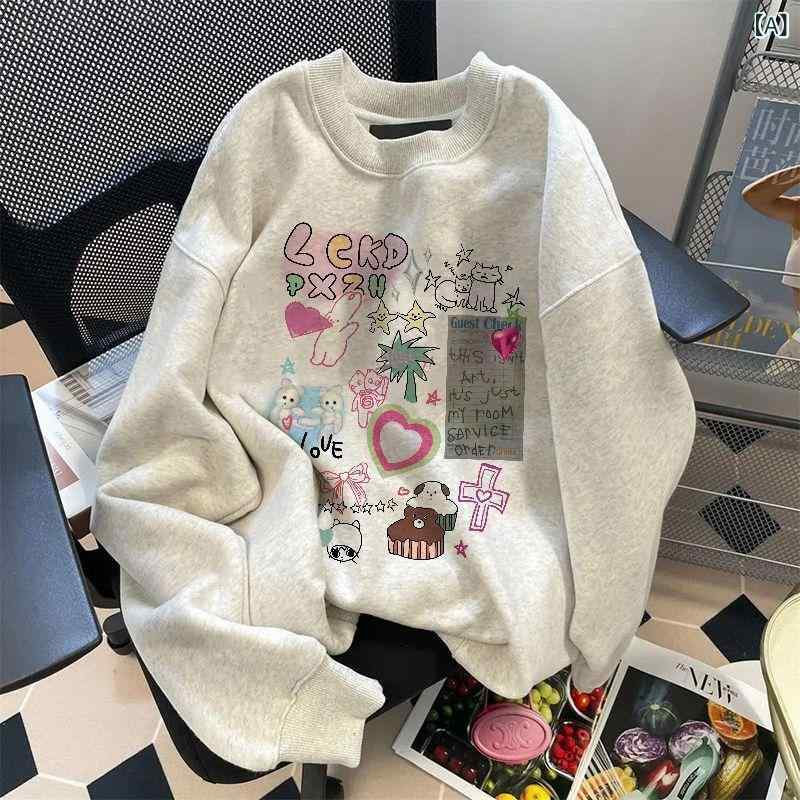 女の子の ベルベットの 秋冬の スタイルの 子供の 丸首の 女の子の 服は ゆったり して います。