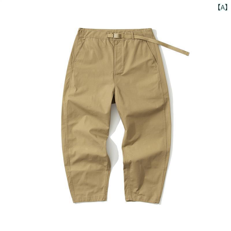 日系 23 AW 紫 標 平 替 5302 工 装 ズボン 男性 ゆるい広 脚 テーパー city boy カジュアル バックル 卸売り