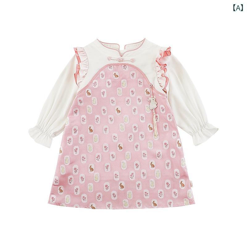 私の 中で 卜 一の 女の子の ロマンチックな バラの 谷は 色の双 つづりの スカートの 木耳の 飛 袖の 秀麗な 中国 式の 立 襟の ワンピースに ぶつかります。