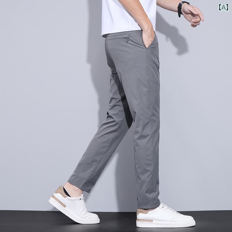 氷 糸 カジュアル パンツ 男性 2025 新型 夏の 薄手 ファッション