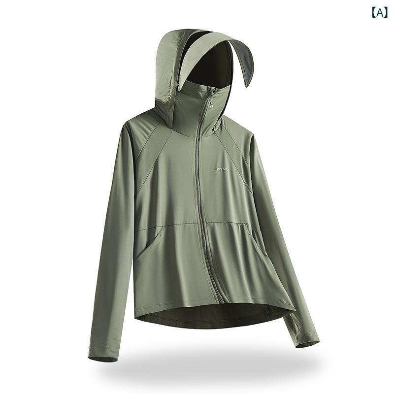 夏の 屋外の 氷の 紫外線 防止の 日焼け 止めの 服の 女性の 薄い 通気 性の キャンプは 日焼け 止めの 服の オーバー UPF 50に 乗ります。