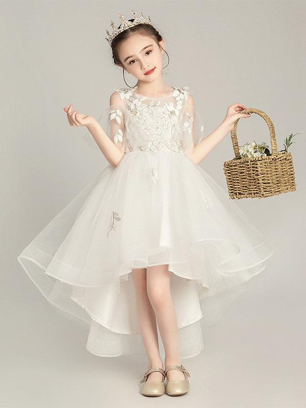 お嬢さん 衣裳 姫御前御召しもの 花嫁御寮御召しもの 燕尾 短か目 ロング ドレープ ちびっ子 礼服 進行係り御召しもの 洋琴 掻き鳴らす御召しもの スピード競技 チュール ポリエステル 白 夏 秋 愛くるしい フォーマル お嬢さん 100-140珊 3-8歳 お嬢さん用 ガールズ パーテ