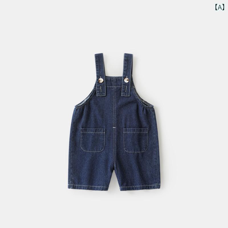 ベビー 背広パンツ デニム 短パン 男の子 女の子 綿 素材 夏 子供 服 ユニセックス 開き式 かっこいい かわいい 動きやすい 軽量 通気性 スポーツ スタイル 深藍