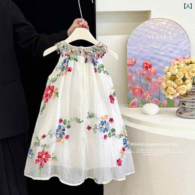 女の子 ワンピース 夏 吊り帯 スカート ガウン プリンセス スカート 綿混紡 ?? 無袖 花柄 かわいい 柔らかい 素材 杏 軽やか 涼しい ガーリー 日常 遊び着 3-8歳 女児 夏服 通気性 良い フリル デザイン 膝丈 半袖なし 花 プリント ソ 4,738円