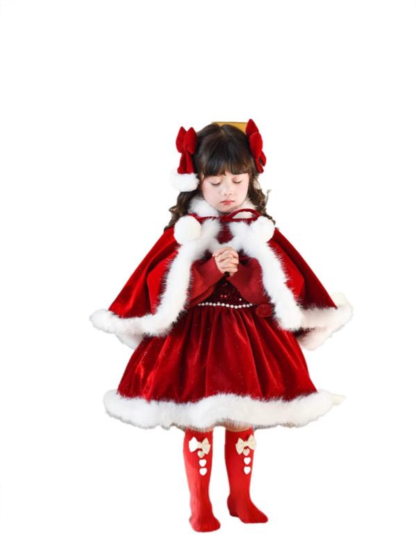 女の子 ワンピース 秋冬 プリンセス 吊り帯 スカート ドレープ 厚手 ニット ベビー 洋風 かわいい スカート クラシカル スカート 金糸ベルベット ポリエステル 柔らか 加工 切り替え デザイン 毛色 加絨 スカート 無加絨 色 中小童 3-8歳 1
