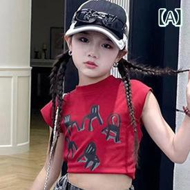 女の子 夏用 長ズボン 牛仔パンツ 韓国風 薄手 綿素材 70% 柔軟加工 運動 かわいい プリント トレンド ワイド ルーズ カジュアル クール 工装 デニム 120-170cm 中大童 酒紅 黒