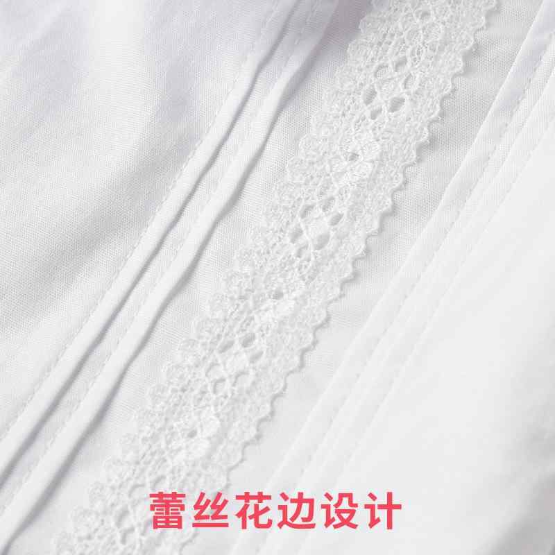 女の子 短袖 シャツ 純棉 夏用 薄手 子供 中大 学童 校服 白 トップス 学院風 翻領 柔軟 生地 無地 レース 花辺 かわいい 綿100% 安全 B級 120cm 130cm 140cm 150cm 160cm 170cm 180cm 110cm
