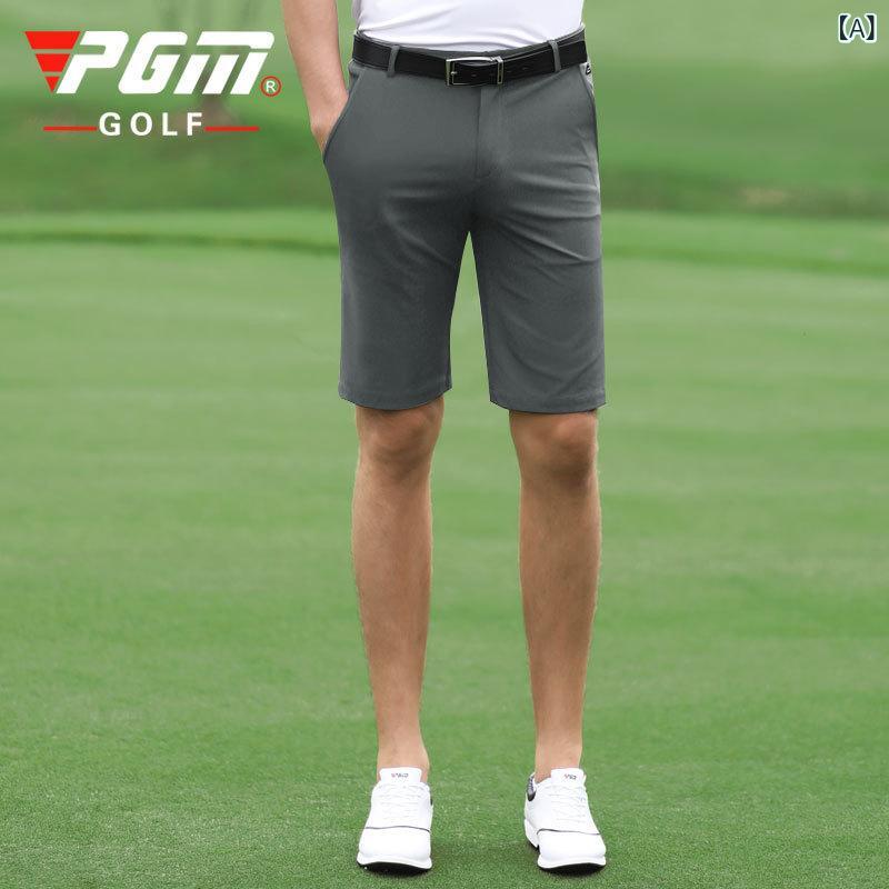 ゴルフパンツ メンズ 5分丈 中丈 夏用 春夏 速乾 伸縮性 修身 綿混紡 ポリエステル グレー 黒 運動 レジャー ゴルフ アクセサリー スポーツウェア 軽量 フィット感 高機能 アクティブ 日常使い ミドルレングス プレーンカラー メンズアパレル|LiLishop6