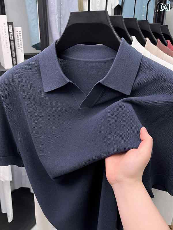 メンズ POLOプルオーバー 短袖 当たること冷感 綿混紡 透人となり 薄っぺら 練り合わせる型 水洗いする産業 純色 夏 薄墨色 ランス 白 ベージュ 赤銅色 赤いこと 黒 休? 都市表現スタイル 24-35歳向け アシンメトリーデザイン 根本原理 流行り物
