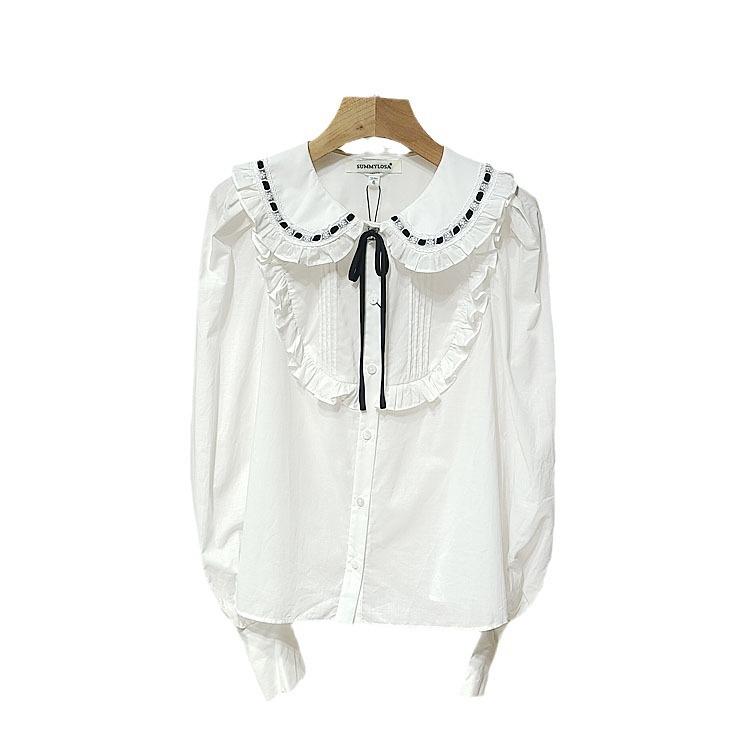 長袖 プルオーバー 成人女性用 白いこと ポロ色つや つがい結び 名取り草 綿原材料 95%以上 基本理念款 ゆったり影ぼうし 決まり切った丈 50-65糎 長袖 押し並べて袖 練りあわせる製作 耳あたらしい 可愛らしい風 愛くるしい 表現スタイル 秋時節 2024年 単排扣